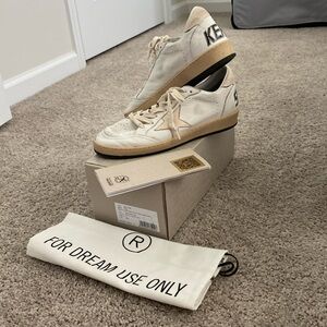 Golden Goose Ball Star White/Salmon Pink